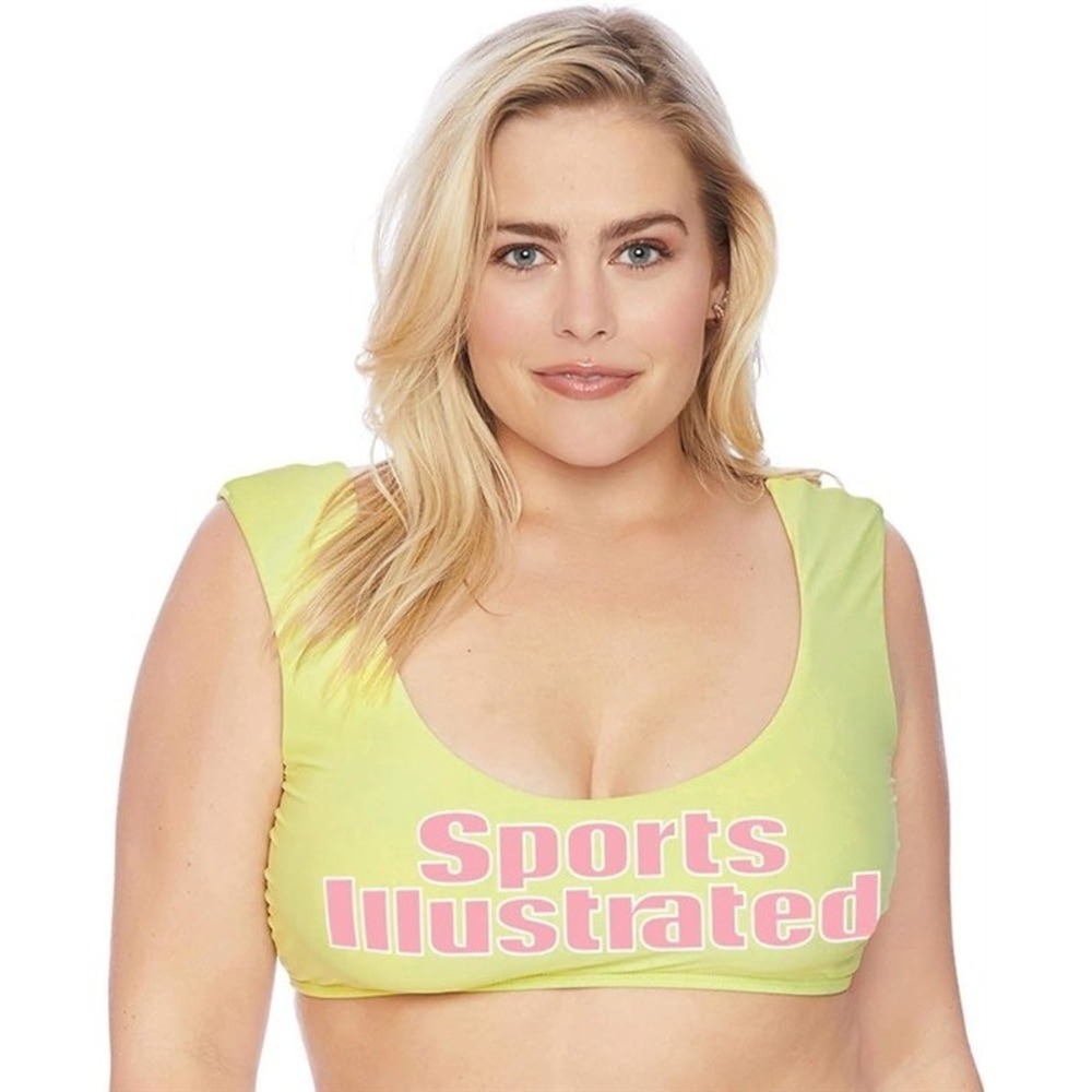 NWT Sports Illustrated 18 Juice Is Loose Yellow Cropped Bikini Swim Top 116860 - Picture 3 of 3